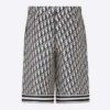 Dior Men Oblique Bermuda Shorts Multicolor Silk Twill Mid-Rise Fit