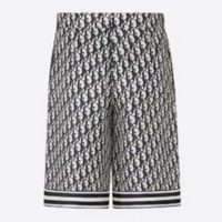 Dior Men Oblique Bermuda Shorts Multicolor Silk Twill Mid-Rise Fit
