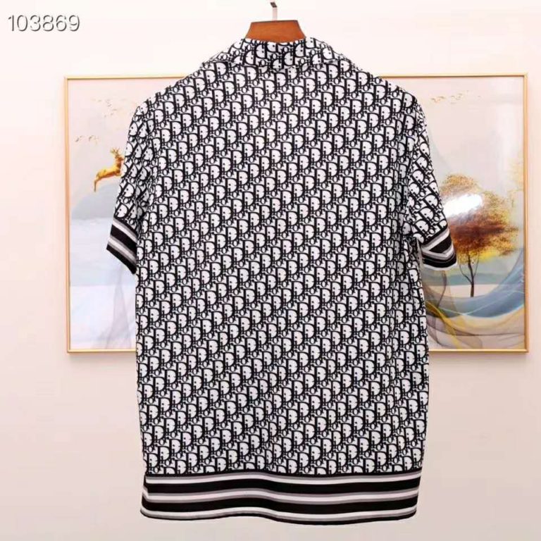 dior homme dior oblique pixel hawaiian shirt