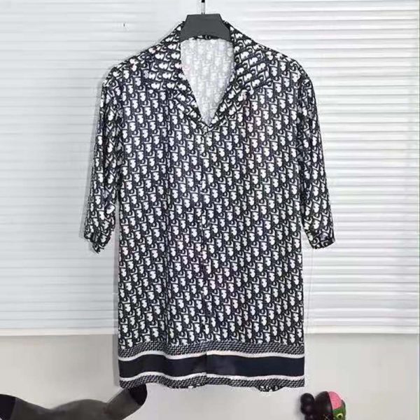 Dior Men Oblique Hawaiian Short Sleeve Shirt Multicolor Silk Twill (5)