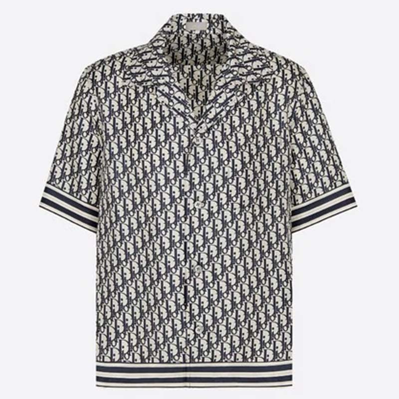 Dior Men Oblique Hawaiian Short Sleeve Shirt Multicolor Silk Twill - LULUX