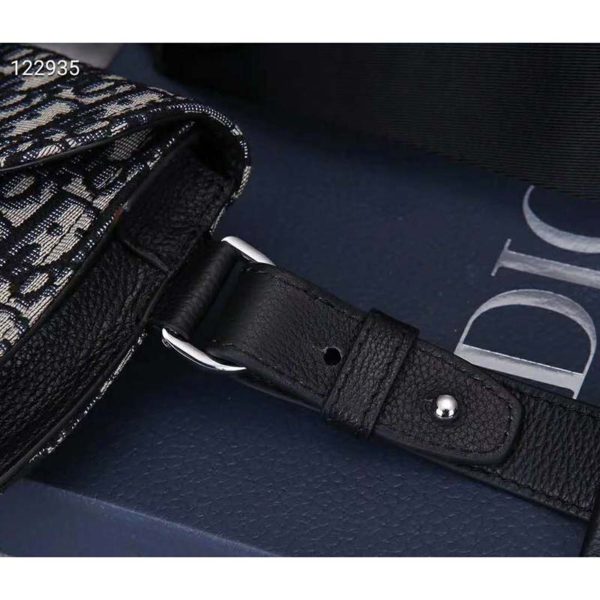 Dior Men Saddle Pouch Beige and Black Dior Oblique Jacquard (6)