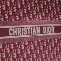 Dior Unisex Dior Book Tote Maroon Dior Oblique Embroidered Velvet