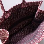 Dior Unisex Dior Book Tote Maroon Dior Oblique Embroidered Velvet – Image 6