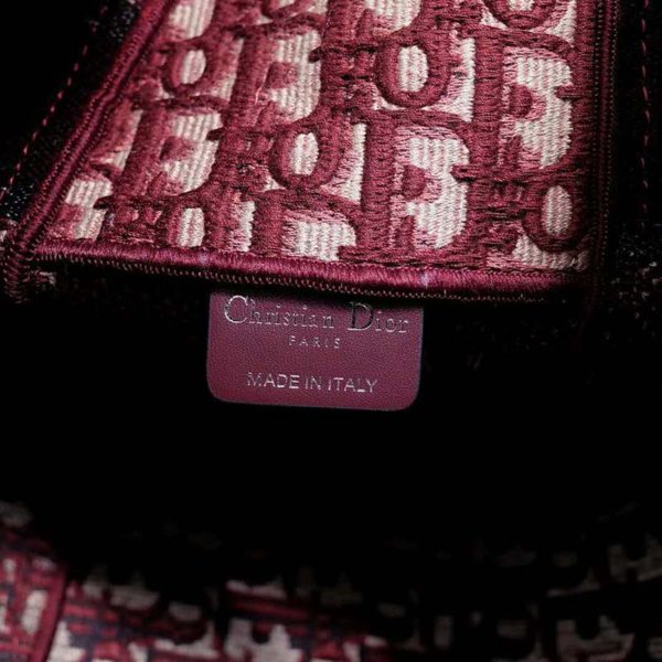 Dior Unisex Diorcamp Bag Burgundy Dior Oblique Embroidery (1)