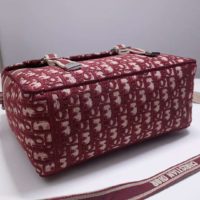 Dior Unisex Diorcamp Bag Burgundy Dior Oblique Embroidery