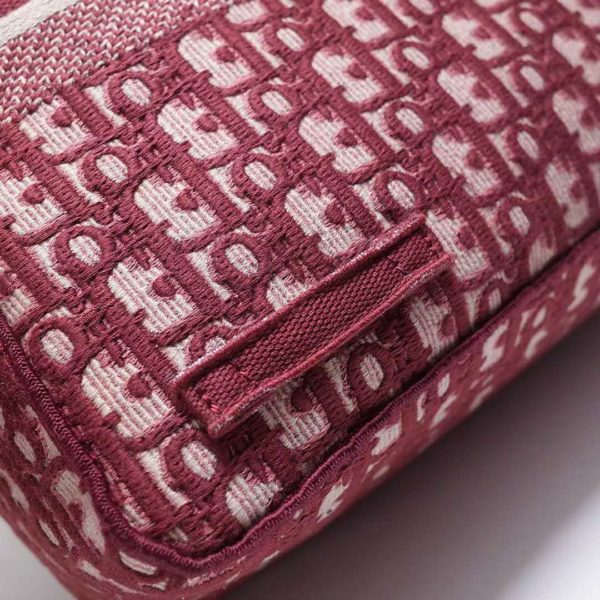 Dior Unisex Diorcamp Bag Burgundy Dior Oblique Embroidery (12)