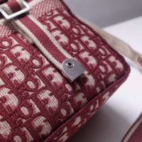 Dior Unisex Diorcamp Bag Burgundy Dior Oblique Embroidery