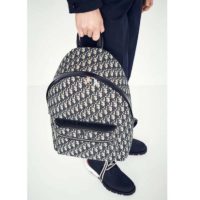Dior Unisex Rider Backpack Beige and Black Dior Oblique Jacquard
