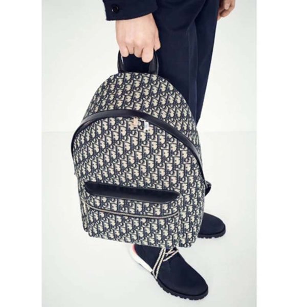 Dior Unisex Rider Backpack Beige and Black Dior Oblique Jacquard (14)