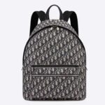 Dior Unisex Rider Backpack Beige and Black Dior Oblique Jacquard