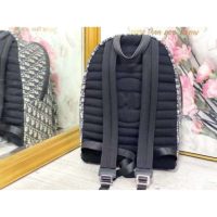 Dior Unisex Rider Backpack Beige and Black Dior Oblique Jacquard