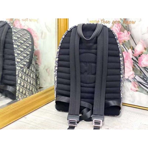 Dior Unisex Rider Backpack Beige and Black Dior Oblique Jacquard (5)