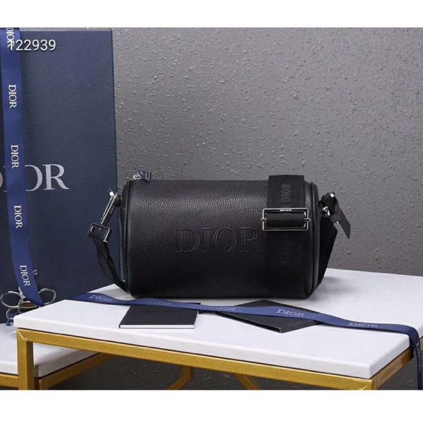 Dior Unisex Roller Messenger Bag Black Grained Calfskin Dior Signature (1)