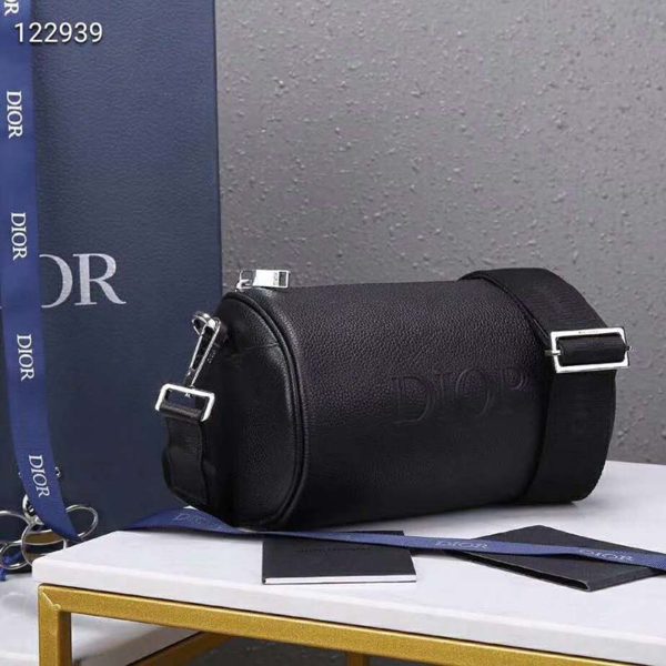 Dior Unisex Roller Messenger Bag Black Grained Calfskin Dior Signature (5)