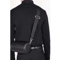 Dior Unisex Roller Messenger Bag Black Grained Calfskin Dior Signature