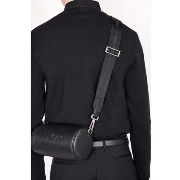 Dior Unisex Roller Messenger Bag Black Grained Calfskin Dior Signature (7)