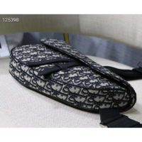Dior Unisex Saddle Bag Beige and Black Dior Oblique Jacquard