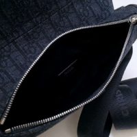 Dior Unisex Saddle Bag Black Dior Oblique Jacquard Grained Calfskin