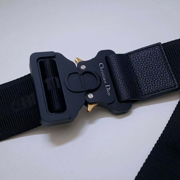 Dior Unisex Saddle Bag Black Dior Oblique Jacquard Grained Calfskin (6)