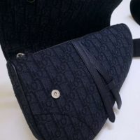 Dior Unisex Saddle Bag Black Dior Oblique Jacquard Grained Calfskin