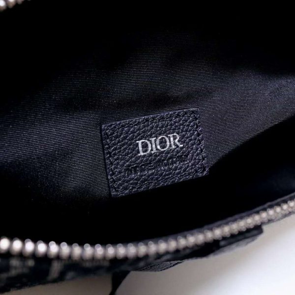 Dior Unisex Saddle Bag Gray Dior Oblique Jacquard Grained Calfskin (1)