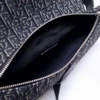 Dior Unisex Saddle Bag Gray Dior Oblique Jacquard Grained Calfskin