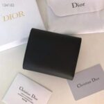 Dior Unisex Saddle Flap Card Holder Black Goatskin 'D' Accent – Bild 3