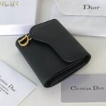 Dior Unisex Saddle Flap Card Holder Black Goatskin 'D' Accent – Bild 4