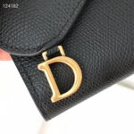 Dior Unisex Saddle Flap Card Holder Black Goatskin 'D' Accent – Bild 8