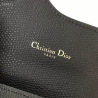 Dior Unisex Saddle Flap Card Holder Black Goatskin ‘D’ Accent