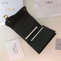 Dior Unisex Saddle Flap Card Holder Black Goatskin ‘D’ Accent