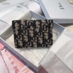 Dior Unisex Saddle Flap Card Holder Blue Dior Oblique Jacquard - Image 3