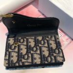 Dior Unisex Saddle Flap Card Holder Blue Dior Oblique Jacquard - Image 4