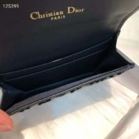 Dior Unisex Saddle Flap Card Holder Blue Dior Oblique Jacquard