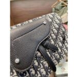 Dior Unisex Saddle Pouch Beige and Black Dior Oblique Jacquard - immagine 6
