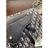 Dior Unisex Saddle Pouch Beige and Black Dior Oblique Jacquard