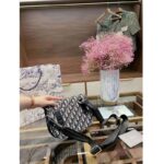 Dior Unisex Saddle Pouch Beige and Black Dior Oblique Jacquard - immagine 3