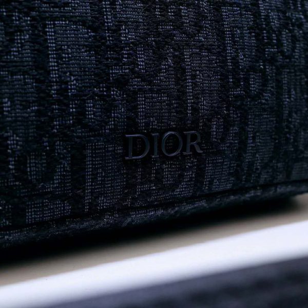 Dior Unisex Safari Messenger Bag Black Dior Oblique Jacquard Grained Calfskin (18)