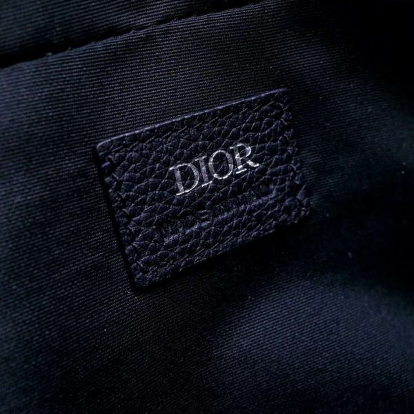 Dior Unisex Safari Messenger Bag Grained Black Calfskin Dior Oblique Jacquard (5)