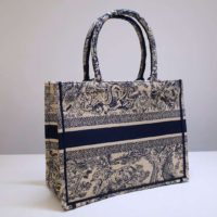 Dior Unisex Small Dior Book Tote Blue Toile De Jouy Embroidery