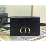 Dior Women 30 Montaigne 2-in-1 Pouch Metallic Black Microcannage Calfskin - Image 2