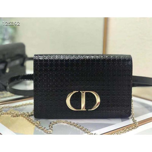 Dior Women 30 Montaigne 2-in-1 Pouch Metallic Black Microcannage Calfskin (3)