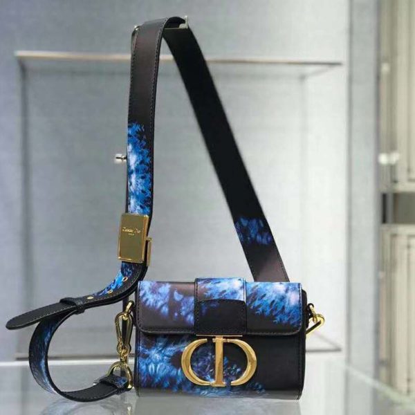 Dior Women 30 Montaigne Box Bag Blue Multicolor Tie & Dior Smooth Calfskin (2)
