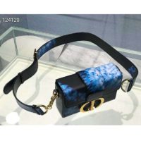 Dior Women 30 Montaigne Box Bag Blue Multicolor Tie & Dior Smooth Calfskin