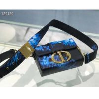 Dior Women 30 Montaigne Box Bag Blue Multicolor Tie & Dior Smooth Calfskin