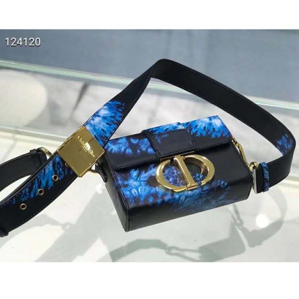 Dior Women 30 Montaigne Box Bag Blue Multicolor Tie & Dior Smooth Calfskin (6)