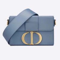 Dior Women 30 Montaigne Box Bag Box Calfskin ‘CD’ Clasp-Blue