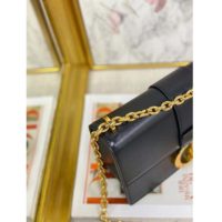 Dior Women 30 Montaigne Chain Bag ‘CD’ Black Grained Calfskin