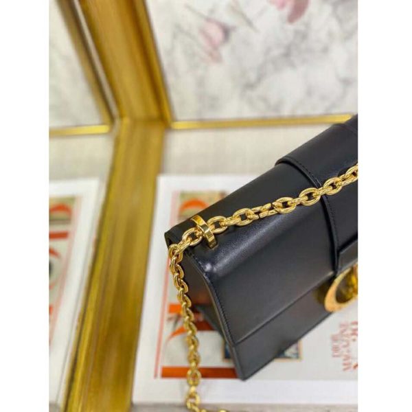 Dior Women 30 Montaigne Chain Bag ‘CD’ Black Grained Calfskin (11)